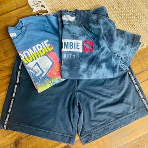 Bundle of abercrombie kids Boys Graphic Tees and Shorts - 9/10